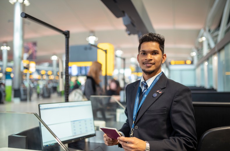 Offline services staff at check-in desk v7